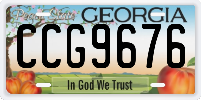 GA license plate CCG9676