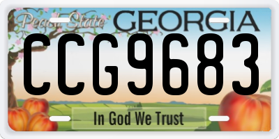 GA license plate CCG9683