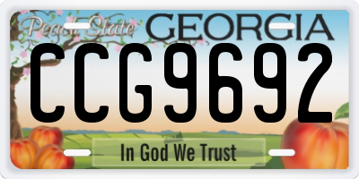 GA license plate CCG9692