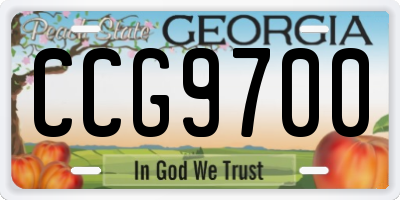 GA license plate CCG9700