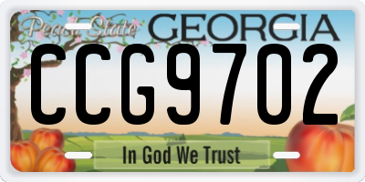 GA license plate CCG9702