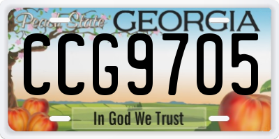 GA license plate CCG9705