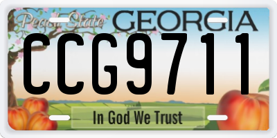 GA license plate CCG9711