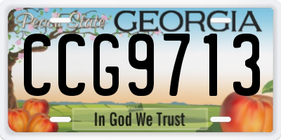 GA license plate CCG9713