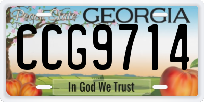 GA license plate CCG9714