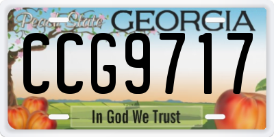 GA license plate CCG9717