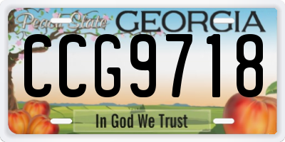GA license plate CCG9718