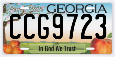 GA license plate CCG9723