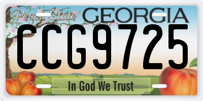GA license plate CCG9725