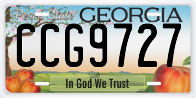 GA license plate CCG9727