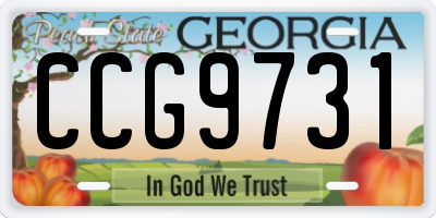 GA license plate CCG9731