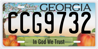 GA license plate CCG9732