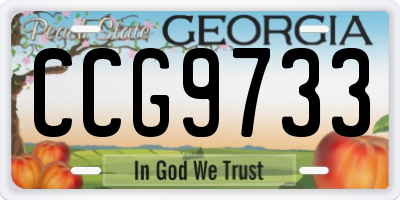 GA license plate CCG9733