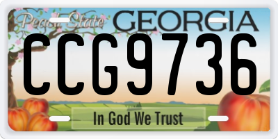 GA license plate CCG9736