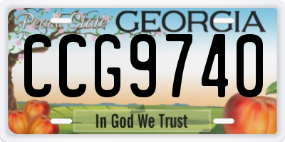 GA license plate CCG9740