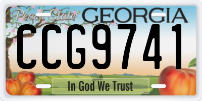 GA license plate CCG9741