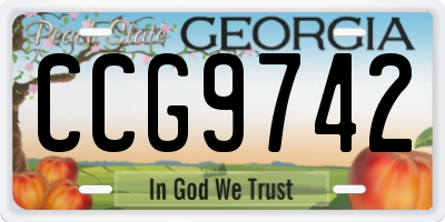 GA license plate CCG9742