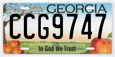GA license plate CCG9747