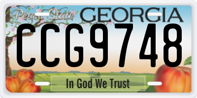 GA license plate CCG9748