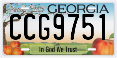 GA license plate CCG9751
