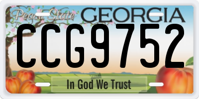 GA license plate CCG9752