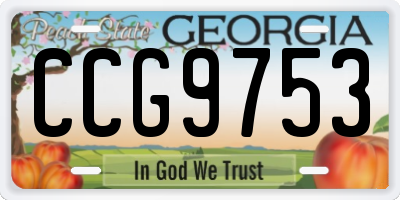 GA license plate CCG9753