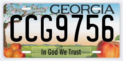 GA license plate CCG9756