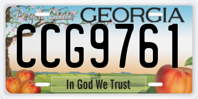 GA license plate CCG9761