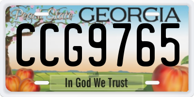 GA license plate CCG9765