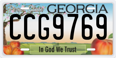 GA license plate CCG9769