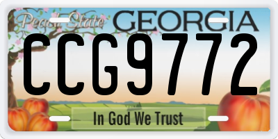 GA license plate CCG9772