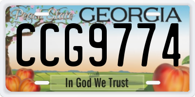 GA license plate CCG9774