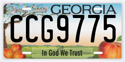 GA license plate CCG9775