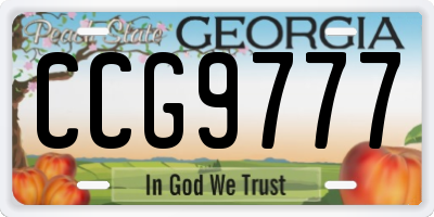 GA license plate CCG9777