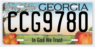 GA license plate CCG9780