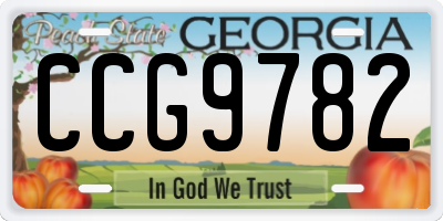 GA license plate CCG9782