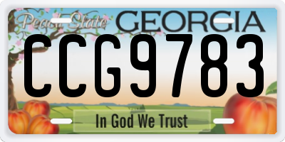GA license plate CCG9783