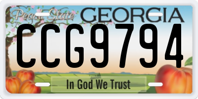 GA license plate CCG9794