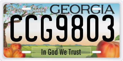 GA license plate CCG9803