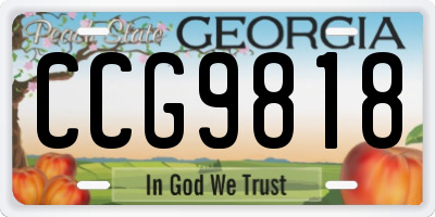 GA license plate CCG9818
