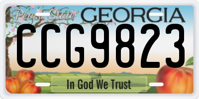GA license plate CCG9823