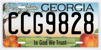 GA license plate CCG9828