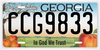 GA license plate CCG9833