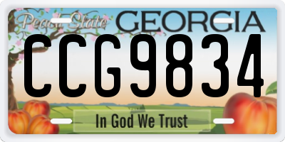 GA license plate CCG9834