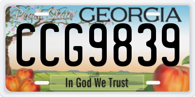 GA license plate CCG9839