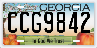 GA license plate CCG9842
