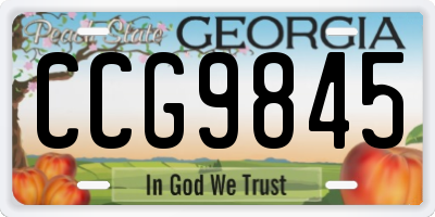 GA license plate CCG9845