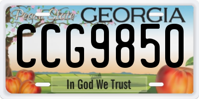 GA license plate CCG9850