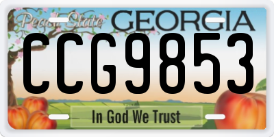 GA license plate CCG9853