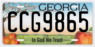 GA license plate CCG9865